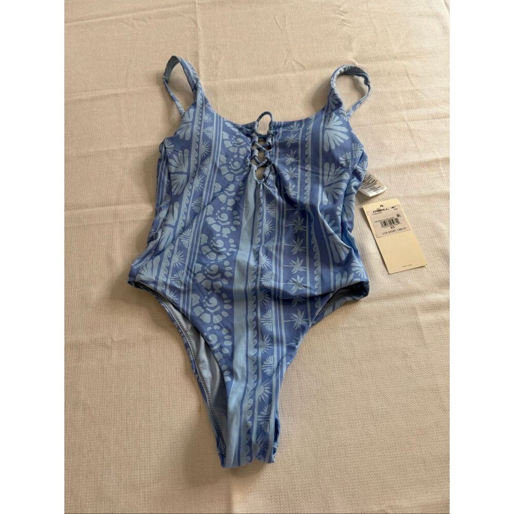 NWT O’Neill Surf Abstract Hill Rose Blue One Piece Swimsuit Size XS New